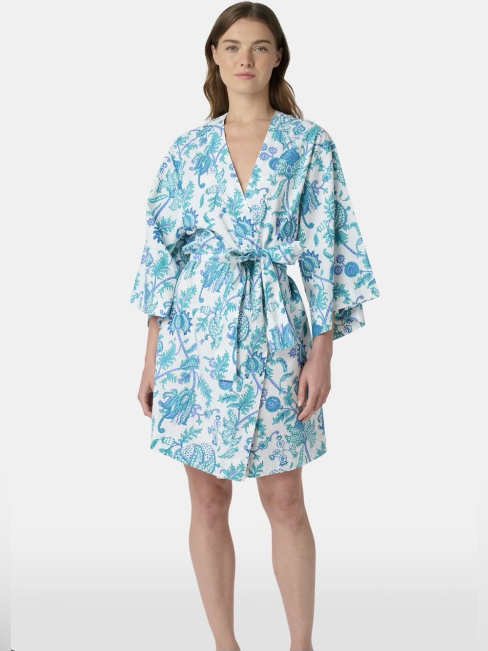 ROLLER RABBIT “Amanda” Floral Print Kimono Robe